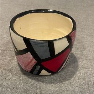 Hand Crafted pottery Black and Red Ceramic Bowl